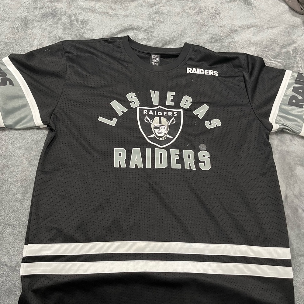 Aeropostale Black and Gray Women's Raiders Jersey